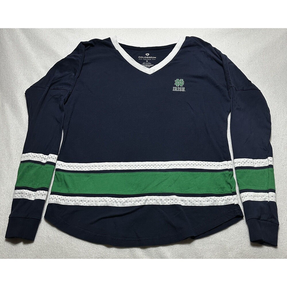 Notre Dame Fighting Irish Colosseum Womens Long Sleeve Shirt Top Size Small READ